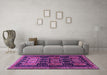 Machine Washable Persian Purple Traditional Area Rugs in a Living Room, wshtr655pur