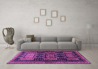 Machine Washable Persian Purple Traditional Rug, wshtr655pur