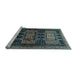 Sideview of Machine Washable Persian Light Blue Traditional Rug, wshtr655lblu