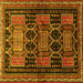 Square Machine Washable Persian Yellow Traditional Rug, wshtr655yw