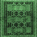 Square Machine Washable Persian Emerald Green Traditional Area Rugs, wshtr655emgrn