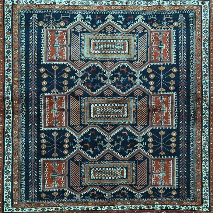 Square Persian Light Blue Traditional Rug, tr655lblu
