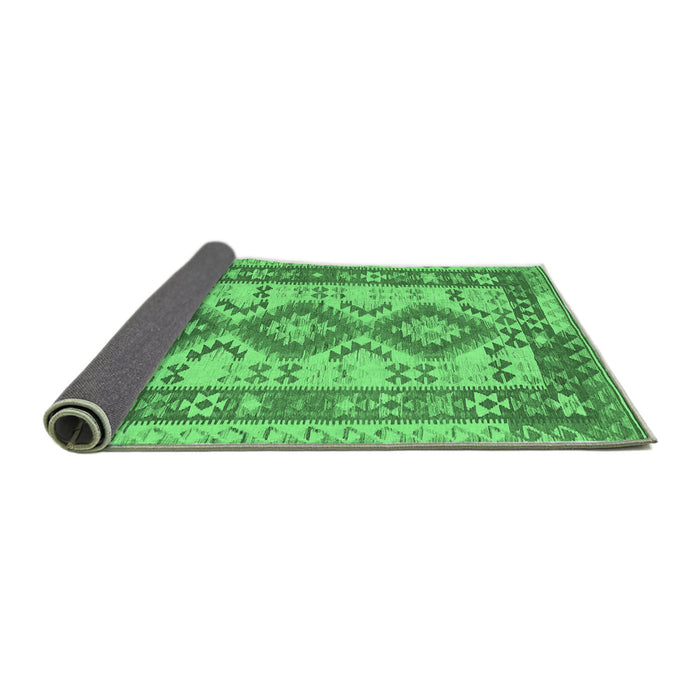 Sideview of Southwestern Emerald Green Country Rug, tr656emgrn