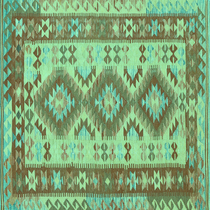Square Southwestern Turquoise Country Rug, tr656turq
