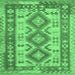 Square Southwestern Emerald Green Country Rug, tr656emgrn