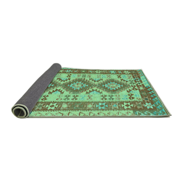 Sideview of Southwestern Turquoise Country Rug, tr656turq