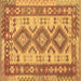 Square Machine Washable Southwestern Brown Country Rug, wshtr656brn