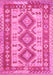 Machine Washable Southwestern Pink Country Rug, wshtr656pnk