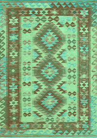 Southwestern Turquoise Country Rug, tr656turq