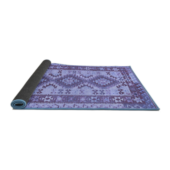 Sideview of Southwestern Blue Country Rug, tr656blu