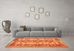 Machine Washable Southwestern Orange Country Area Rugs in a Living Room, wshtr656org