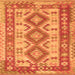 Round Machine Washable Southwestern Orange Country Area Rugs, wshtr656org