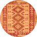 Square Southwestern Orange Country Rug, tr656org