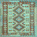 Square Machine Washable Southwestern Light Blue Country Rug, wshtr656lblu