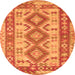 Machine Washable Southwestern Orange Country Area Rugs, wshtr656org