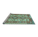 Sideview of Machine Washable Southwestern Light Blue Country Rug, wshtr656lblu