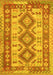 Machine Washable Southwestern Yellow Country Rug, wshtr656yw