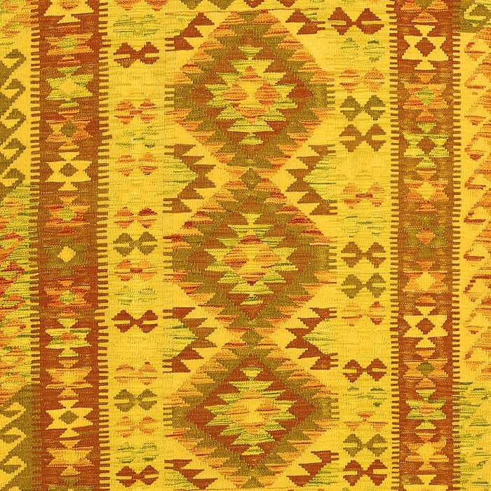 Machine Washable Southwestern Yellow Country Rug, wshtr656yw