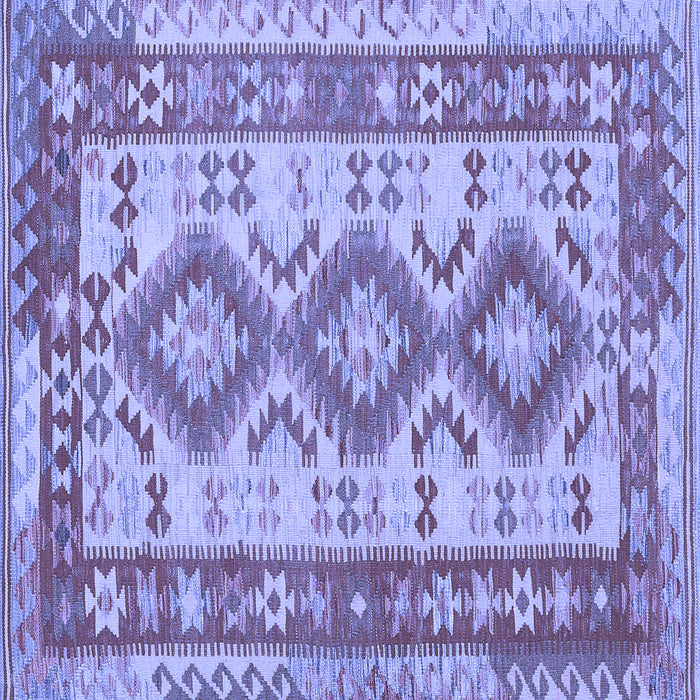Square Machine Washable Southwestern Blue Country Rug, wshtr656blu