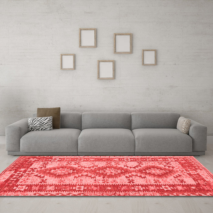 Country Red Washable Rugs