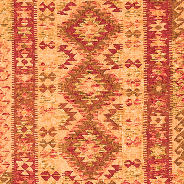 Serging Thickness of Machine Washable Southwestern Orange Country Area Rugs, wshtr656org