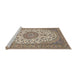 Sideview of Machine Washable Traditional Brown Rug, wshtr657