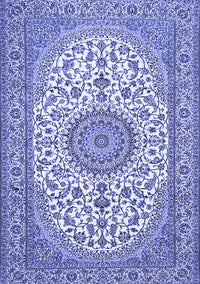 Medallion Blue Traditional Rug, tr657blu