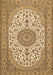 Machine Washable Medallion Brown Traditional Rug, wshtr657brn