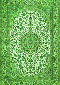 Medallion Green Traditional Rug, tr657grn