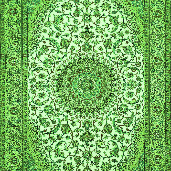Medallion Green Traditional Rug, tr657grn
