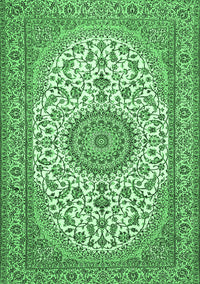 Medallion Emerald Green Traditional Rug, tr657emgrn