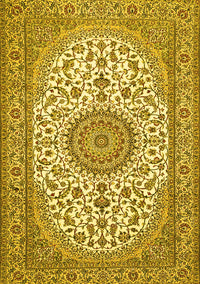 Medallion Yellow Traditional Rug, tr657yw