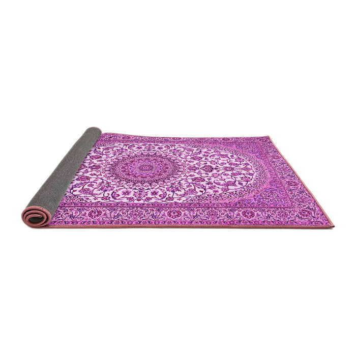 Sideview of Medallion Pink Traditional Rug, tr657pnk