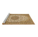 Sideview of Machine Washable Medallion Brown Traditional Rug, wshtr657brn