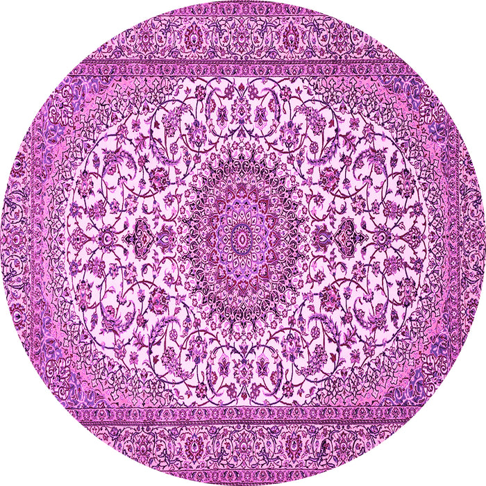 Round Medallion Pink Traditional Rug, tr657pnk