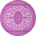Round Medallion Pink Traditional Rug, tr657pnk