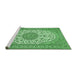 Sideview of Machine Washable Medallion Emerald Green Traditional Area Rugs, wshtr657emgrn