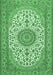 Machine Washable Medallion Emerald Green Traditional Area Rugs, wshtr657emgrn