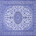 Square Medallion Blue Traditional Rug, tr657blu