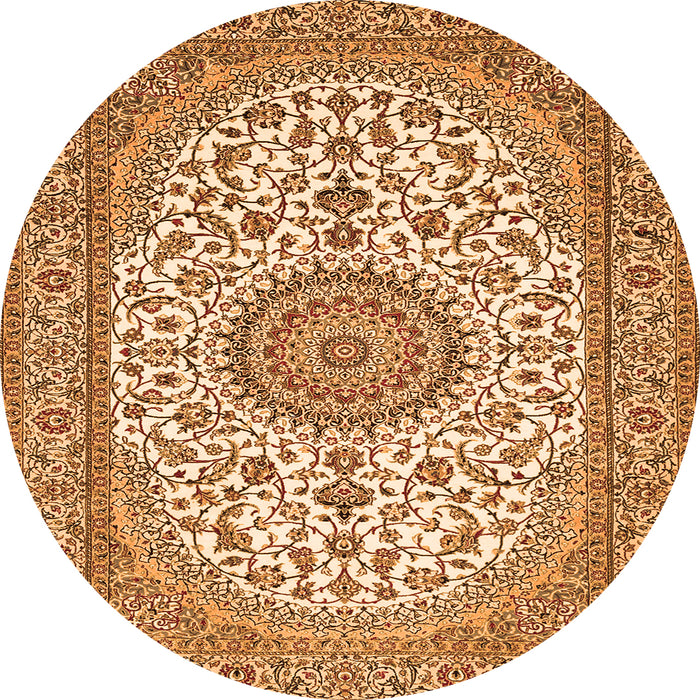 Square Medallion Orange Traditional Rug, tr657org