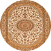 Square Medallion Orange Traditional Rug, tr657org