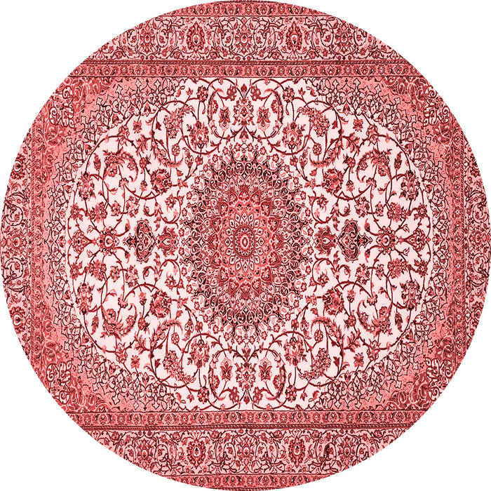 Machine Washable Medallion Red Traditional Rug, wshtr657red