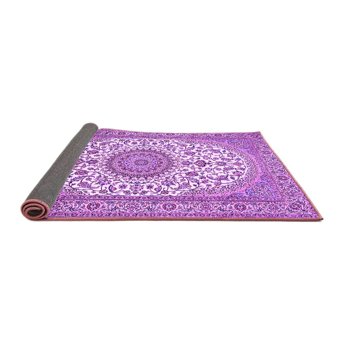 Sideview of Medallion Purple Traditional Rug, tr657pur