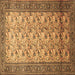 Square Machine Washable Persian Brown Traditional Rug, wshtr658brn