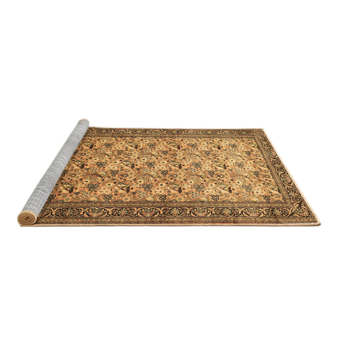 Sideview of Machine Washable Persian Brown Traditional Rug, wshtr658brn