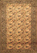 Machine Washable Persian Brown Traditional Rug, wshtr658brn