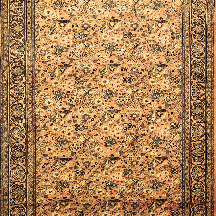 Machine Washable Persian Brown Traditional Rug, wshtr658brn