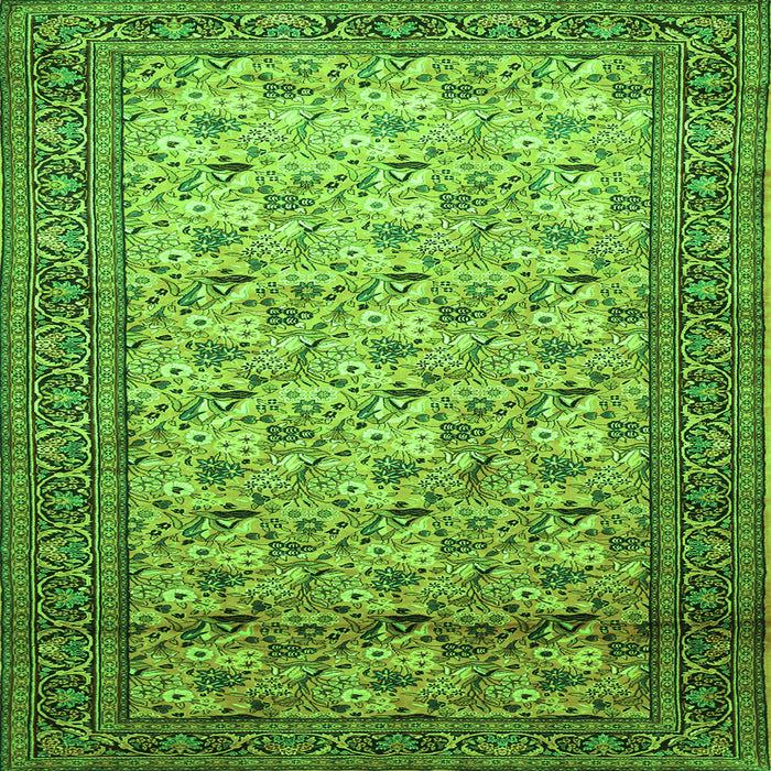 Serging Thickness of Persian Green Traditional Rug, tr658grn