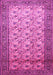 Machine Washable Persian Pink Traditional Rug, wshtr658pnk