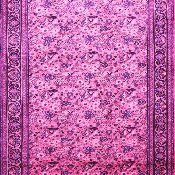 Machine Washable Persian Pink Traditional Rug, wshtr658pnk